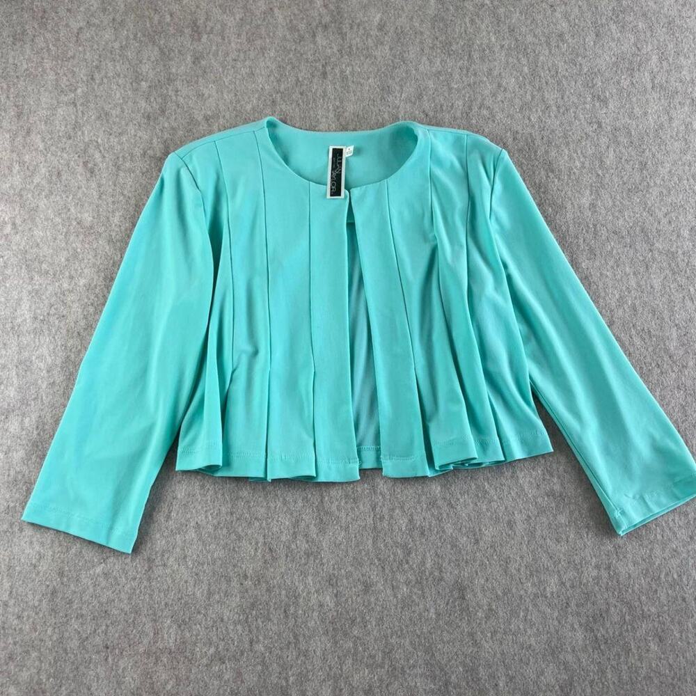 Julian taylor aqua pleated jacket